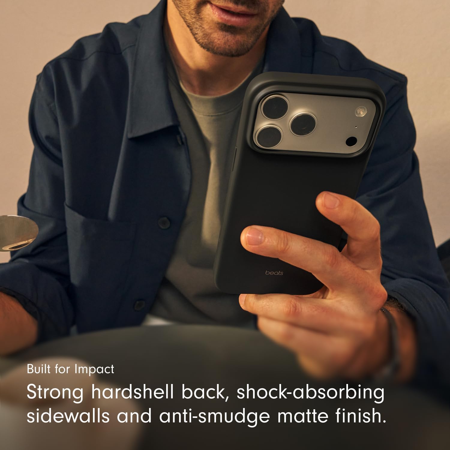 Beats iPhone 17 Case with MagSafe & Camera Control, Matte Finish, Microfiber Lining – Granite Gray