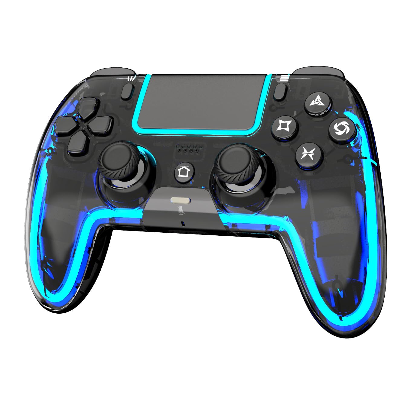 BETMI Wireless Controller for PS5, Pro/Slim/MAC/Steam Deck/PC, Hall Effect Joystick, 2 Vibration, Marco/Turbo, 3.5mm Jack, 6-Axis, Mute, LED Gamepad with Speaker (4 Lighting Effects, 9 Light Colors)