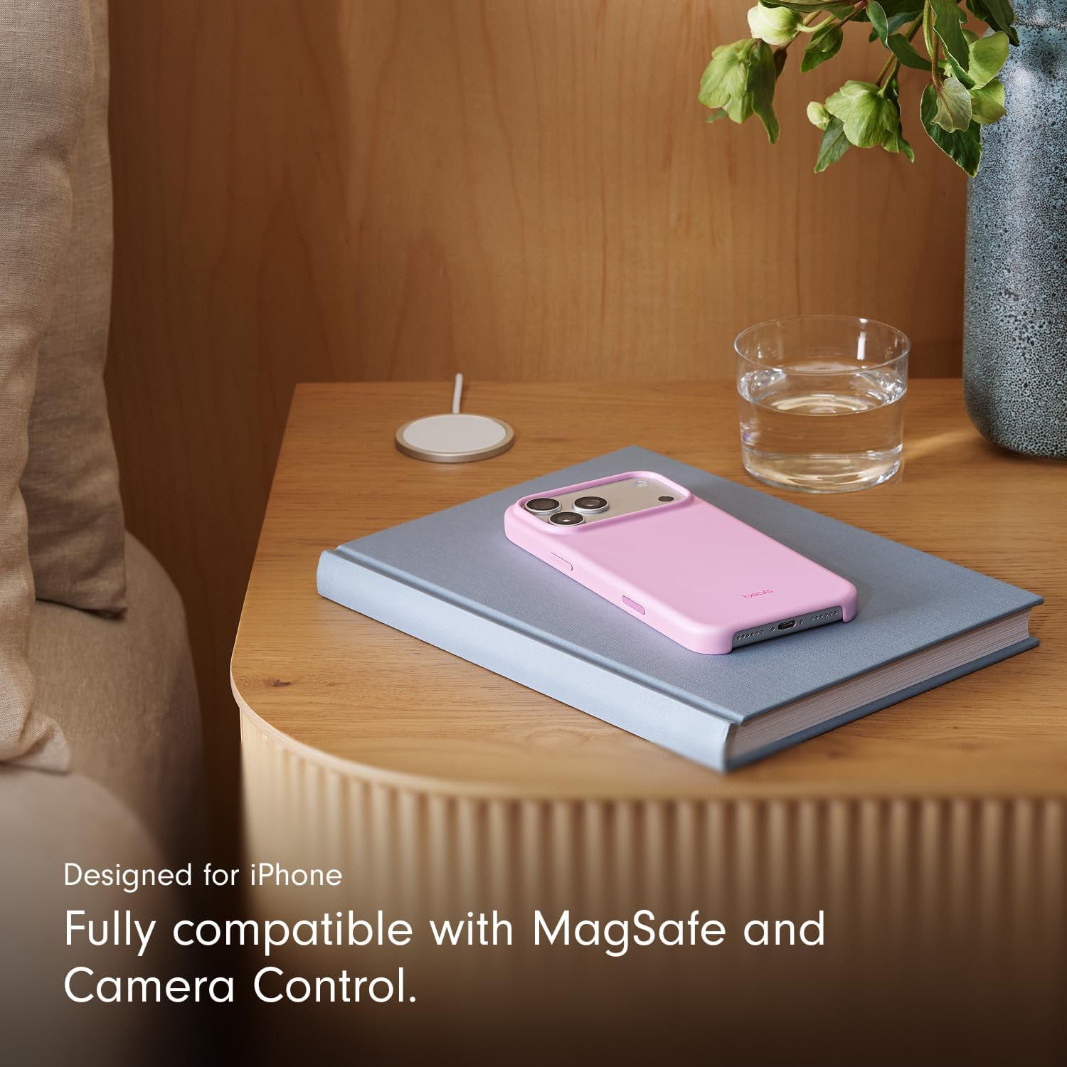 Beats iPhone 17 Pro Max Case with MagSafe & Camera Control, Matte Finish, Microfiber Lining – Pebble Pink