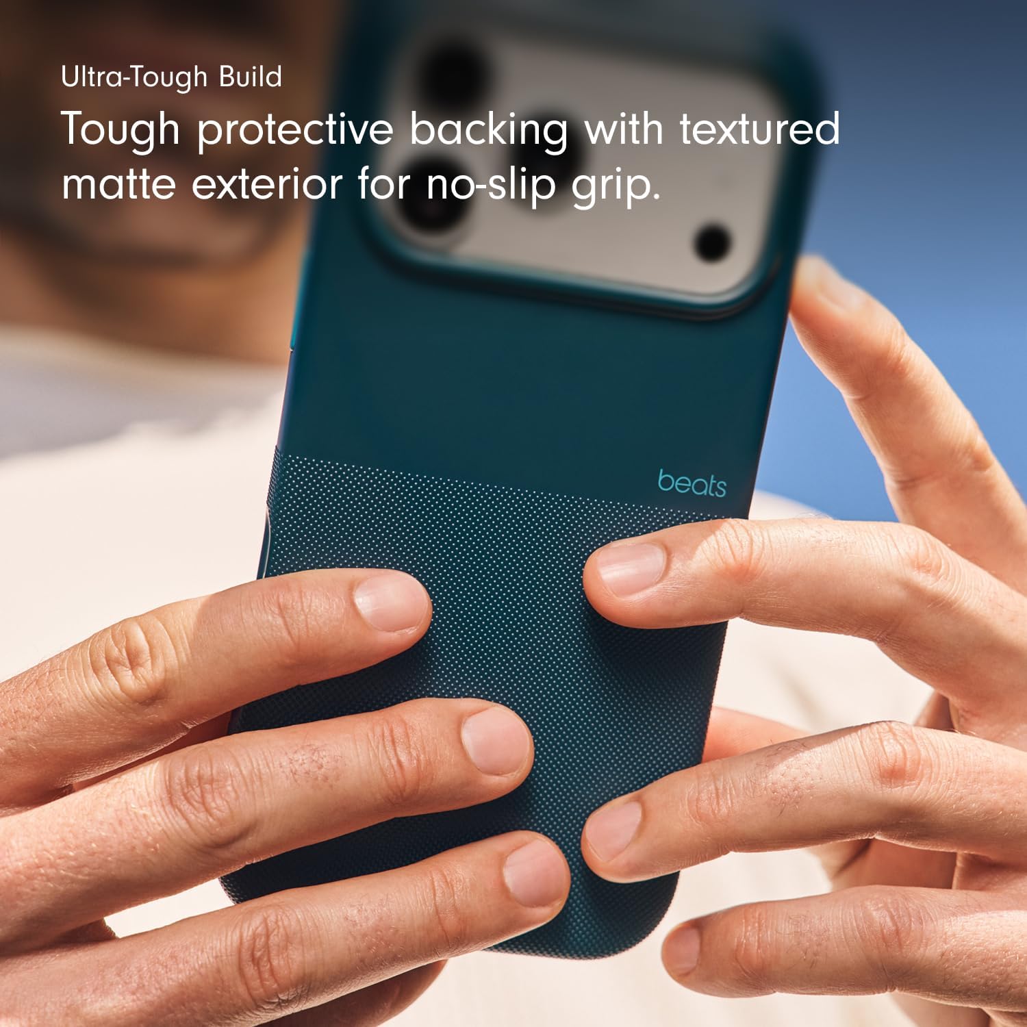 Beats iPhone 17 Pro Max Rugged Case with MagSafe & Camera Control, Scratch & Drop Tested, Matte Texture with Microfiber Lining - Rocky Blue