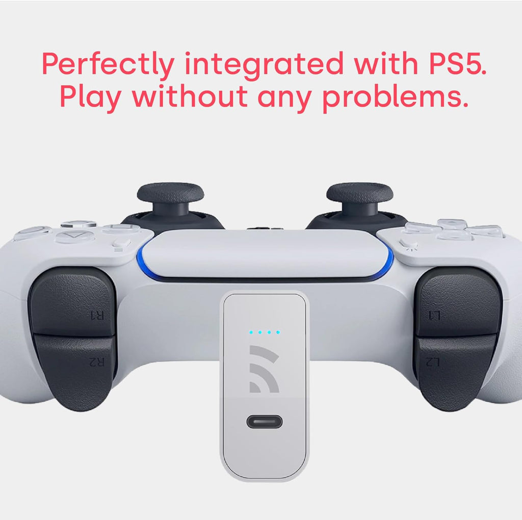 Remotto5 - Wireless Charger for PS5 Controller, Portable Battery for DualSense, Play While Charging, +12 Hours of Battery Life, PS5 Accessory